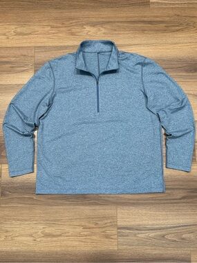 Lululemon Slim-Fit Stretch Recycled-Jersey Half-Zip Top in Heather Blue Size XXL